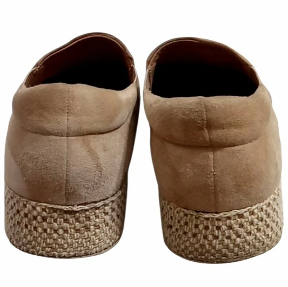 Vince Wilden Espadrille Platform Slip On Sneakers Tan Suede Size 8.5